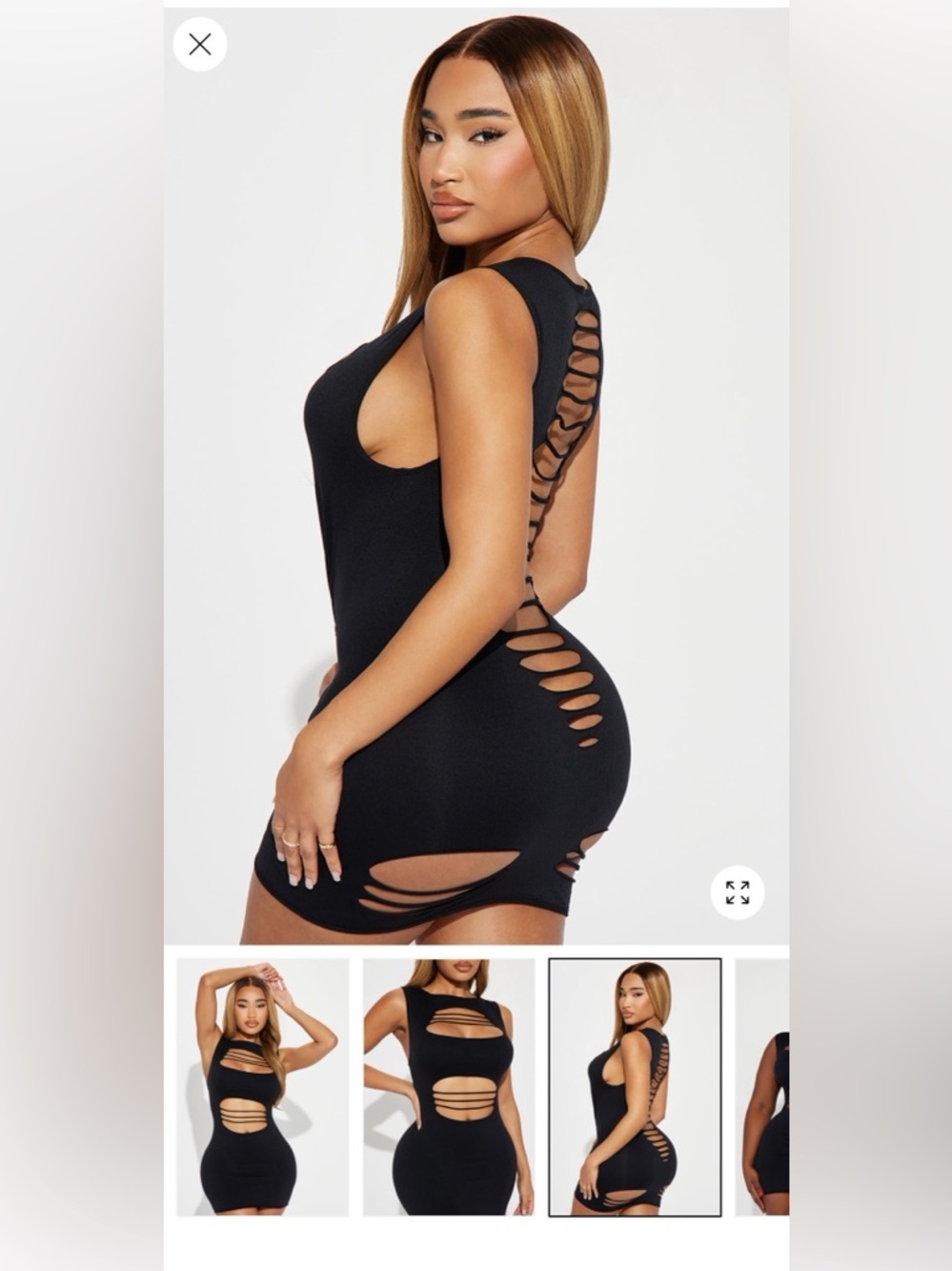 NWOT SEXY Black Cut-Out Mini Dress